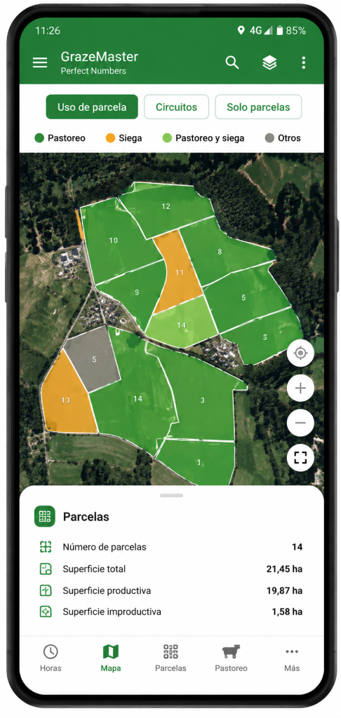 App GrazeMaster Parcelas