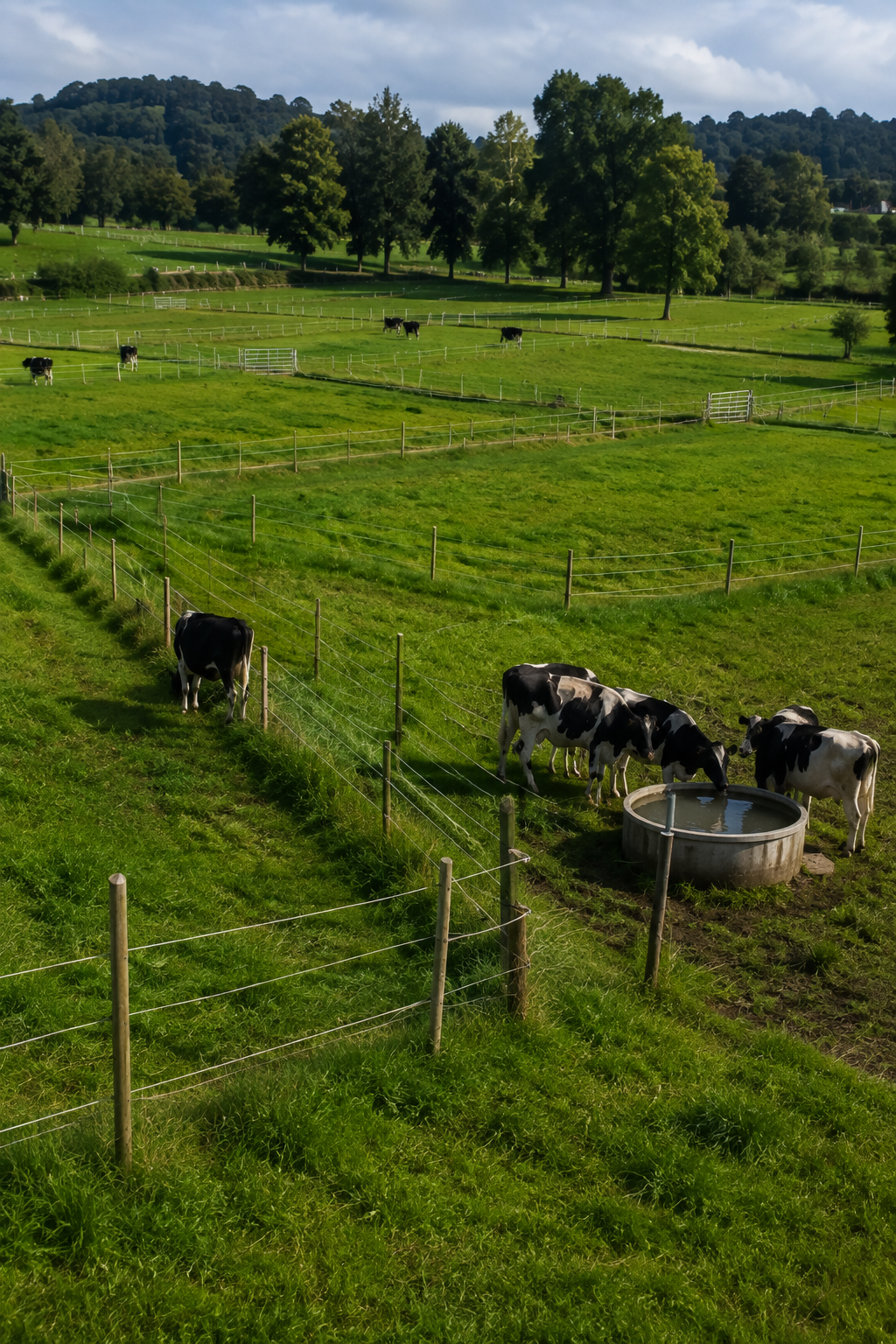 Vacas en bebedero