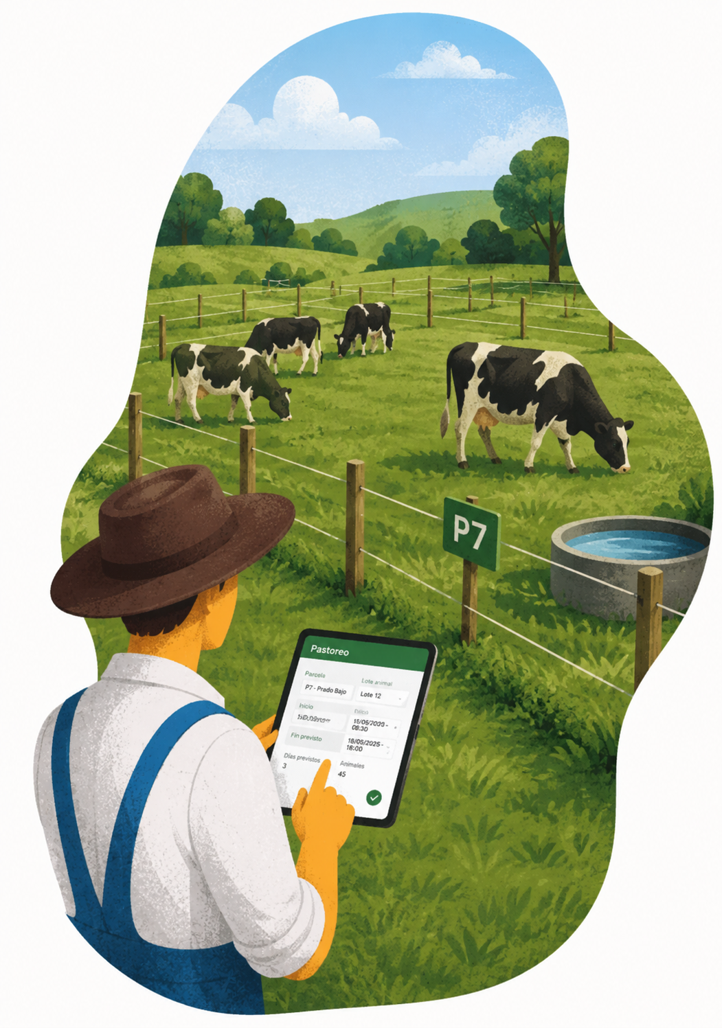 Agricultor con GrazeMaster